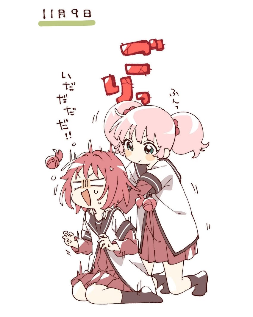 akaza akari and yoshikawa chinatsu (yuruyuri) drawn by namori