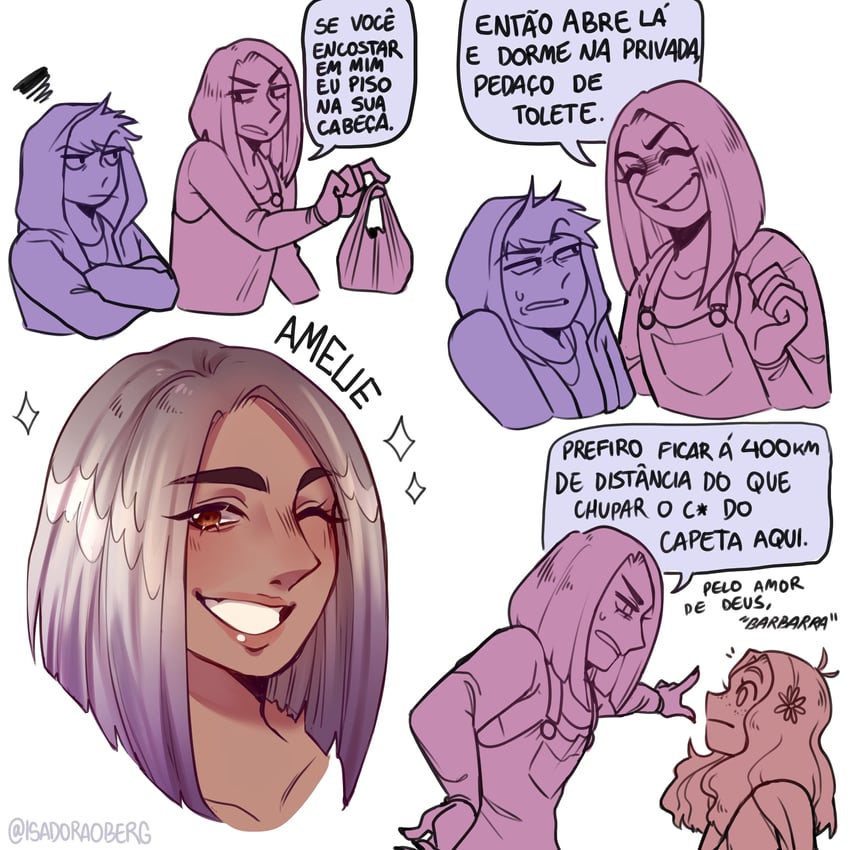 barbara lima, amelie florence, and olivier florence (ordem paranormal: o segredo na ilha) drawn by isadoraoberg