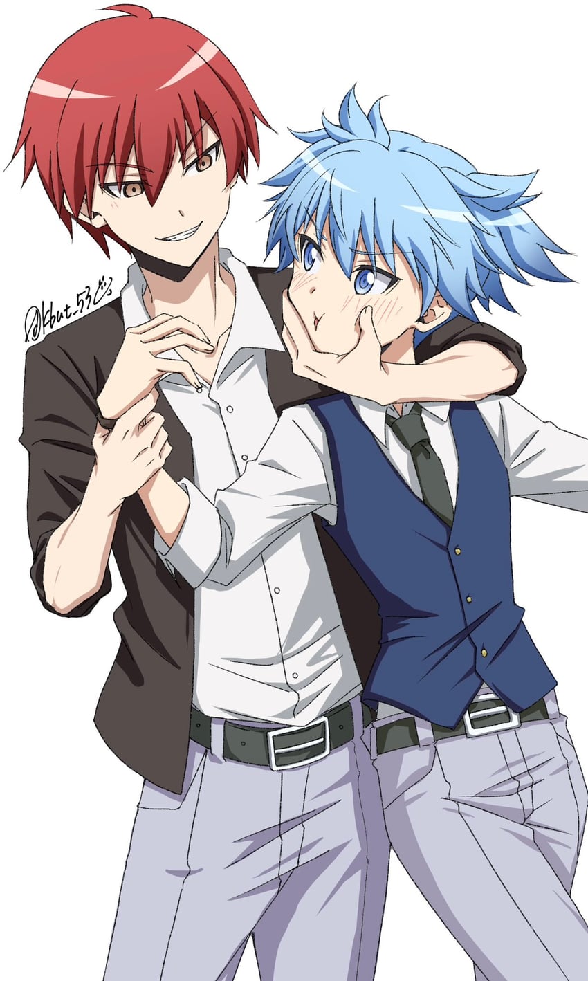 shiota nagisa and akabane karma (ansatsu kyoushitsu) drawn by kbut_53