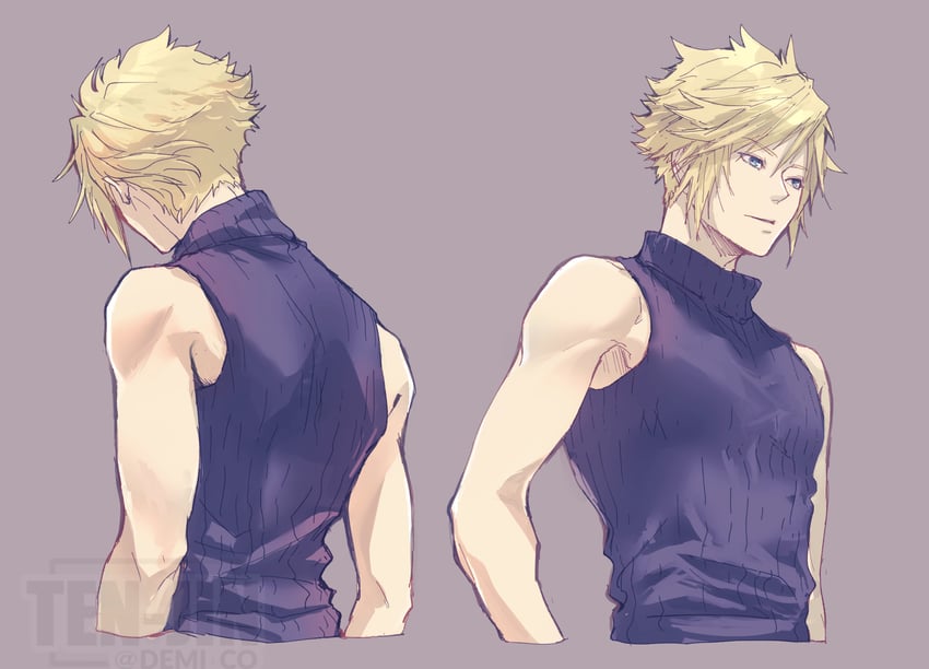 cloud strife (final fantasy and 1 more) drawn by demi_co