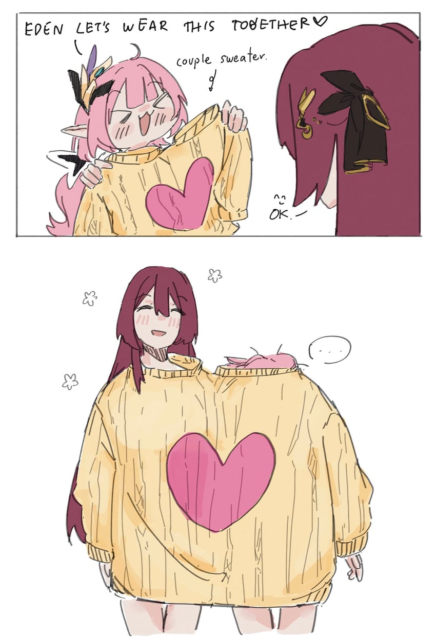 elysia and eden (honkai and 1 more) drawn by yaro_yk