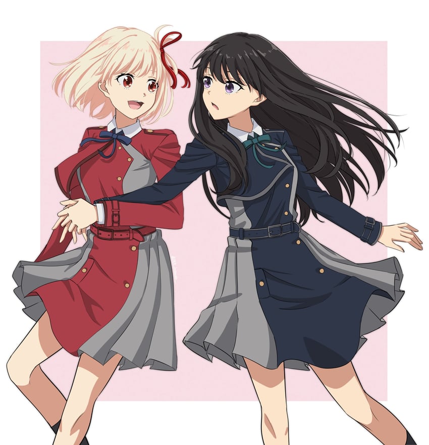 nishikigi chisato and inoue takina (lycoris recoil) drawn by zack_betsuaka