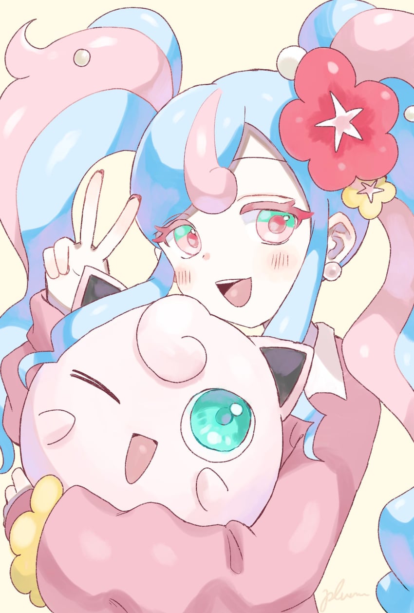 hatsune miku, jigglypuff, and fairy miku (pokemon and 2 more) drawn by plum0o0
