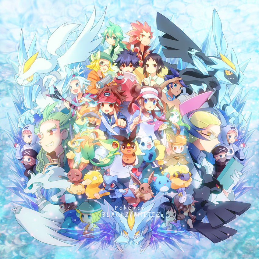 rosa, hilda, eevee, hilbert, n, and 22 more (pokemon and 2 more) drawn by cocoloco