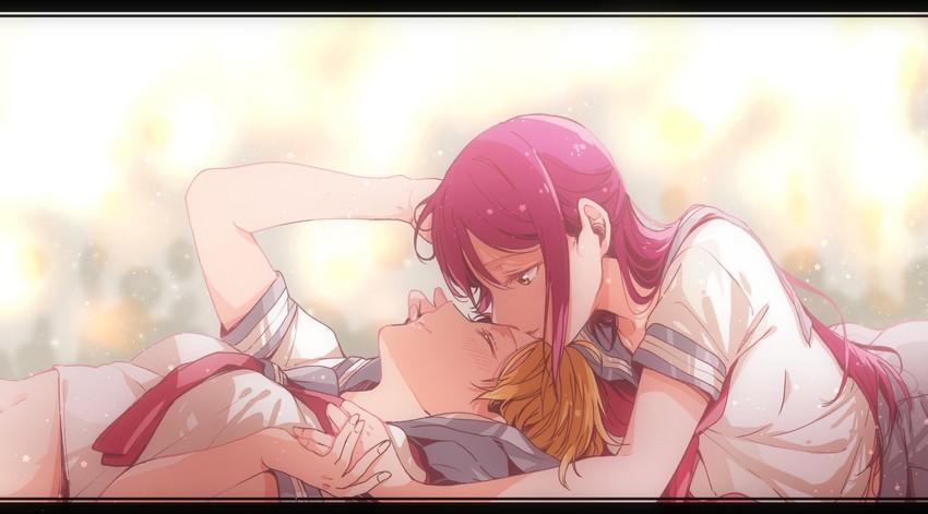 sakurauchi riko and takami chika (love live! and 1 more) drawn by kougi_hiroshi