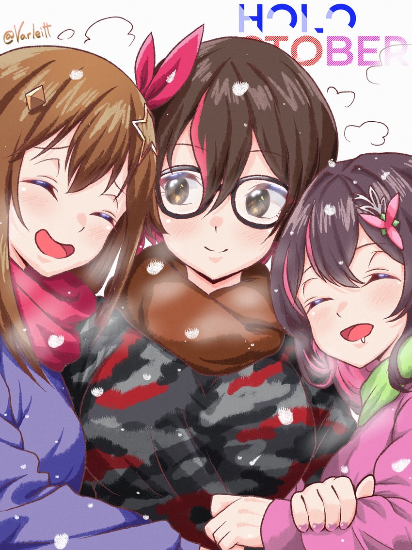 azki, tokino sora, and roboco-san (hololive) drawn by varliet