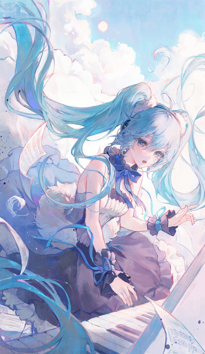 hatsune miku (vocaloid and 2 more) drawn by maccha_(mochancc)