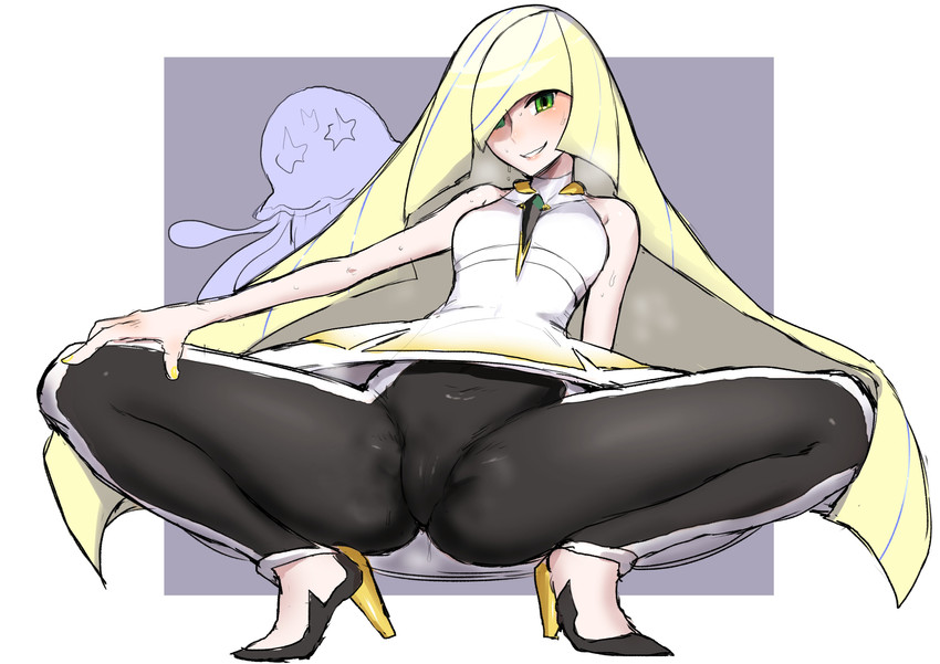 lusamine and nihilego (pokemon and 1 more) drawn by ichigain