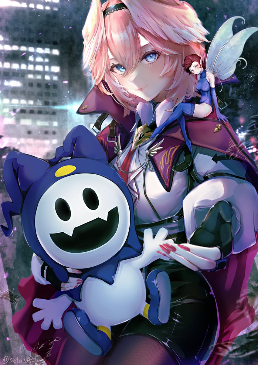 takane lui, jack frost, and pixie (hololive and 1 more) drawn by seta_(seta105)