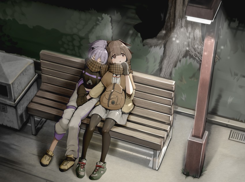 nekomata okayu and inugami korone (hololive) drawn by genek