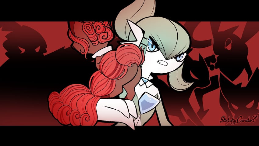 gardevoir, greninja, vulpix, decidueye, and meowstic (original and 1 more) drawn by sketchygarden