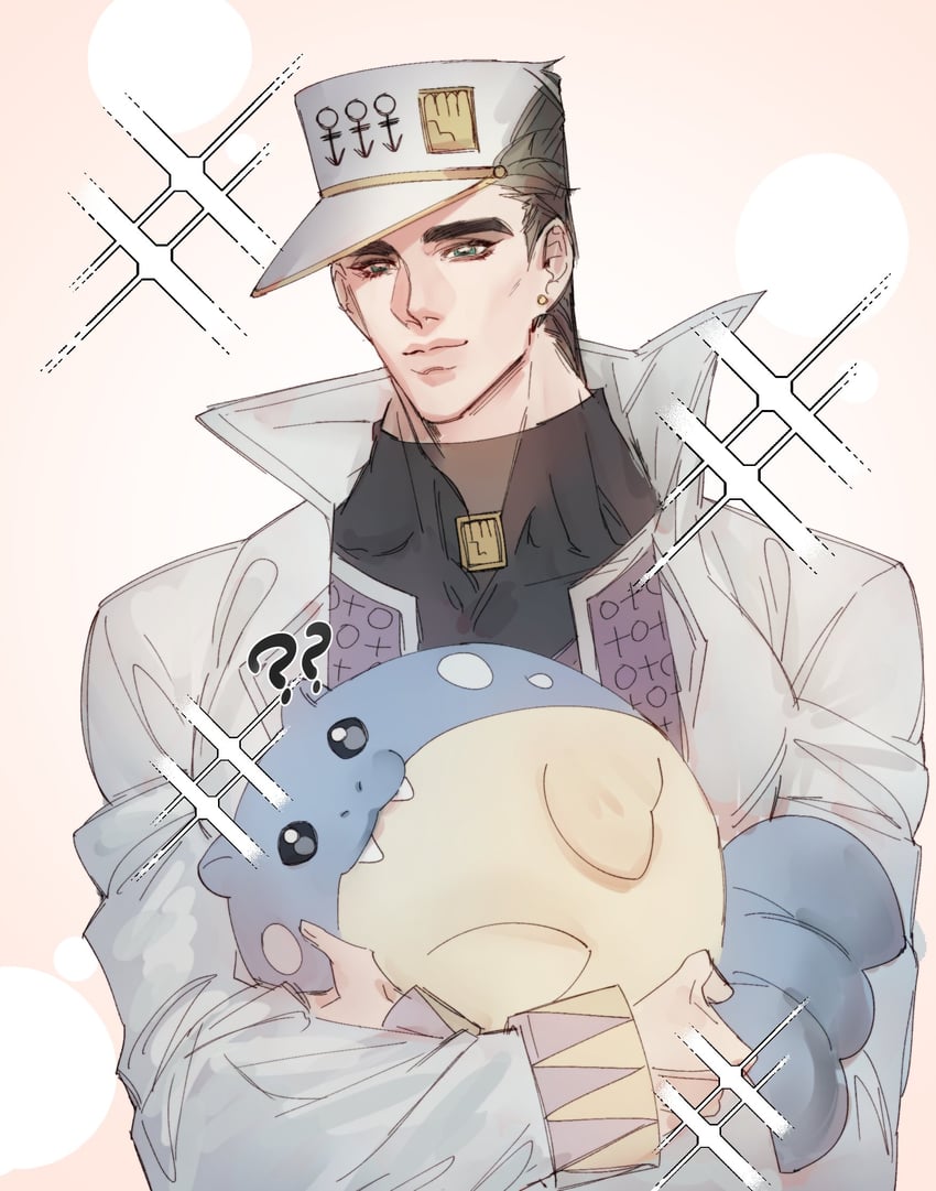 kujo jotaro and spheal (pokemon and 2 more) drawn by itsoraoraoraora