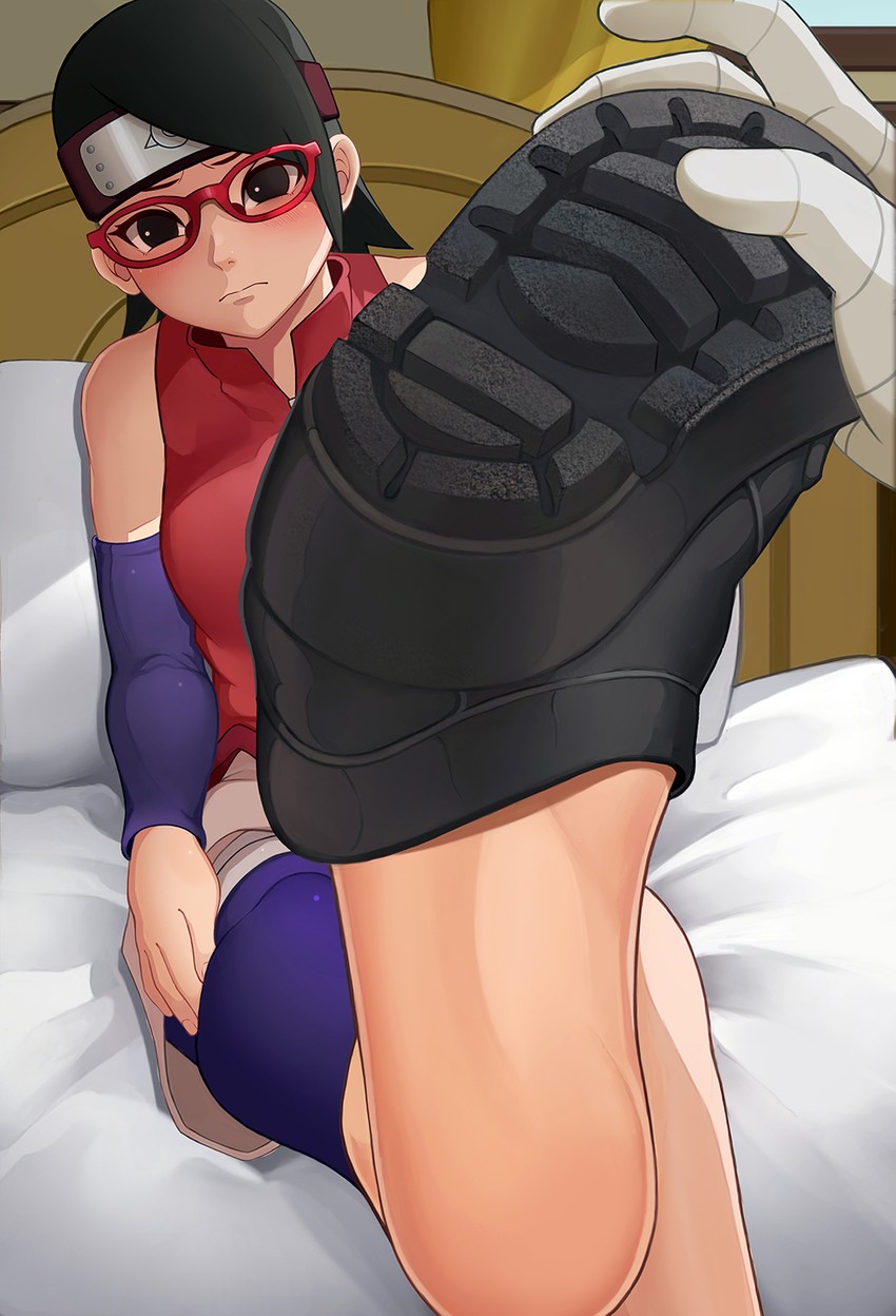 uchiha sarada (naruto and 2 more) drawn by solo_(twsolo)