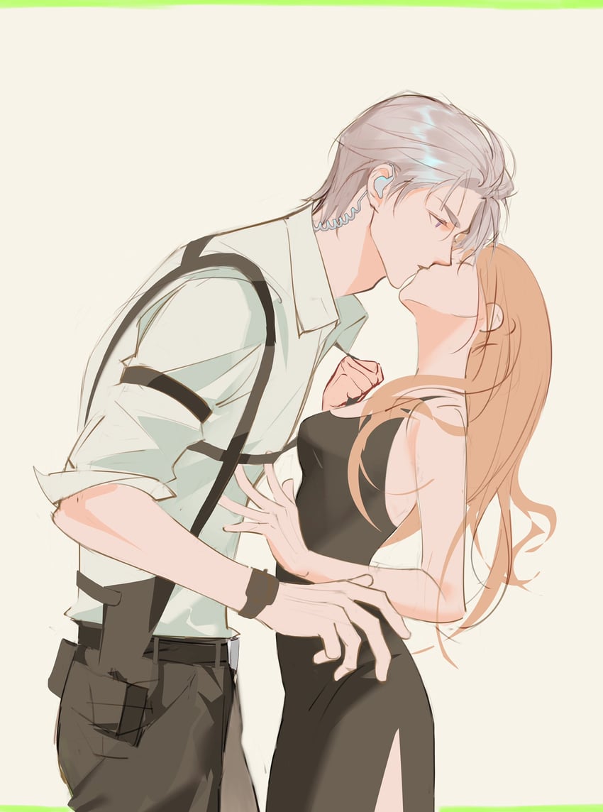 protagonist and charlie su (light and night love) drawn by denpa0304