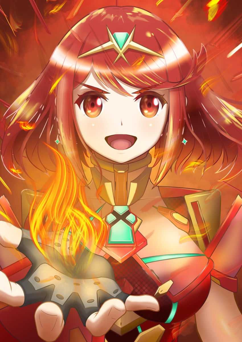 pyra (xenoblade chronicles and 1 more) drawn by requta