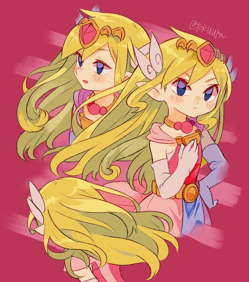 princess zelda and toon zelda (the legend of zelda and 1 more) drawn by tokuura