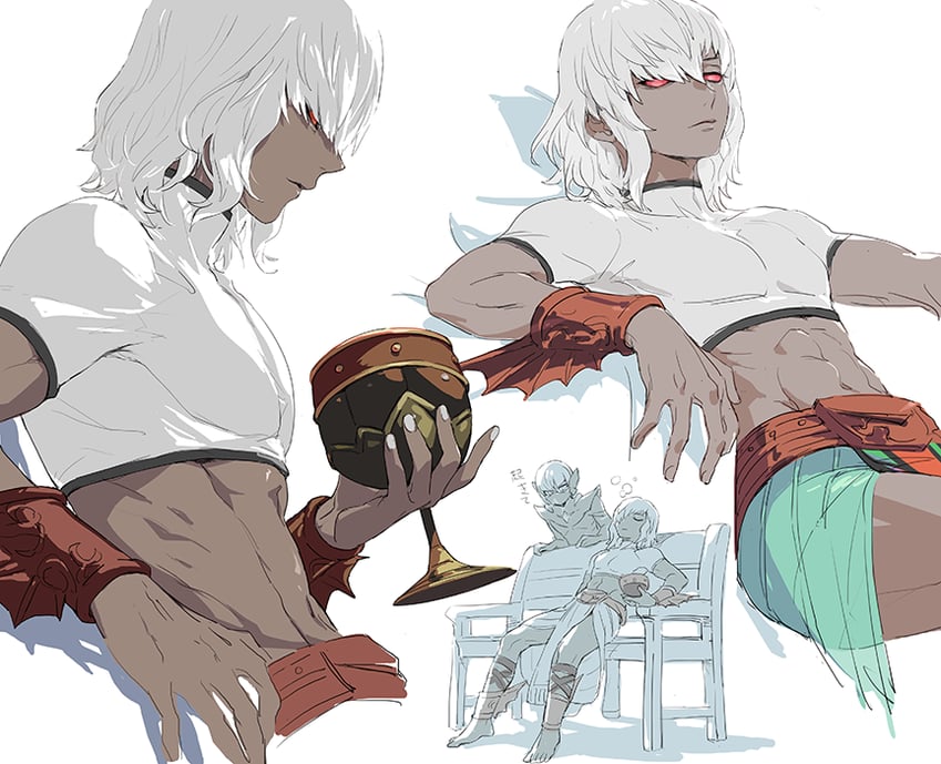 protagonist and baal (shin megami tensei and 2 more) drawn by isa_(peien516)