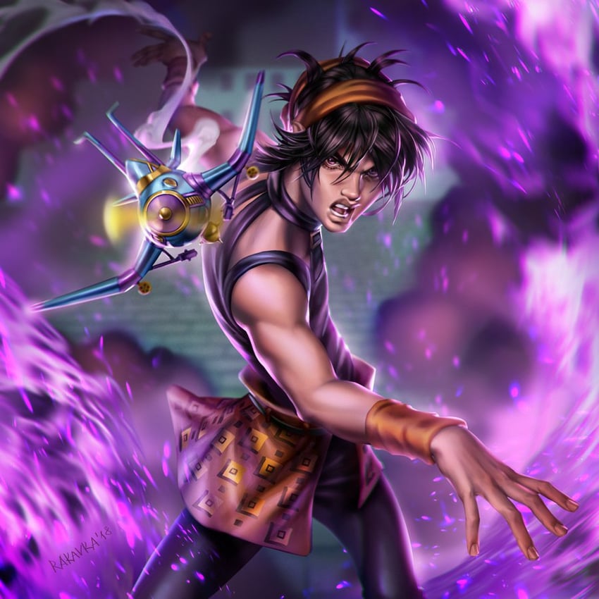 narancia ghirga and aerosmith (jojo no kimyou na bouken and 1 more) drawn by rakavka