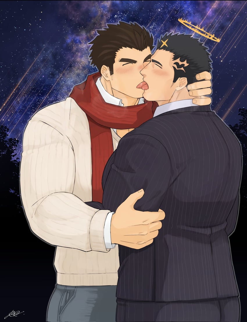 protagonist 3 and zabaniyya (tokyo afterschool summoners) drawn by harada_(basashi)