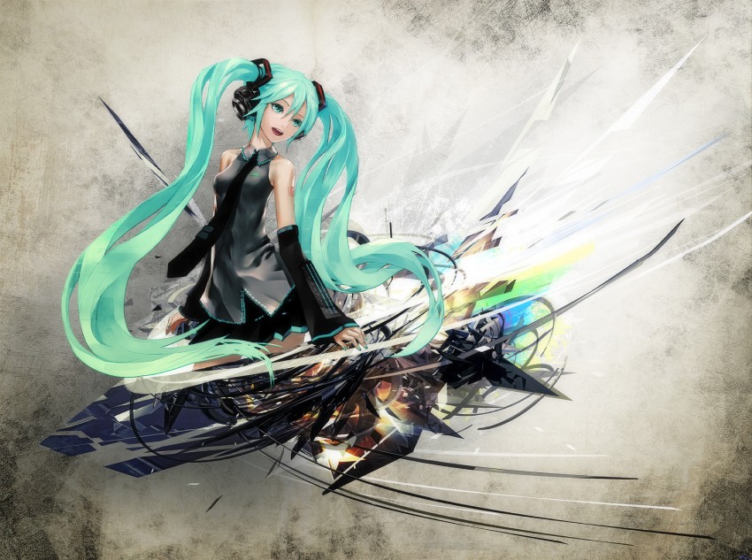 hatsune miku (vocaloid and 1 more) drawn by redjuice
