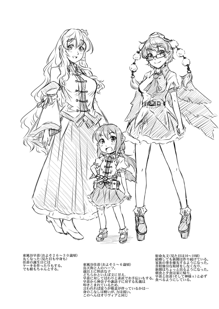 kochiya sanae and shameimaru aya (touhou) drawn by yuzu_momo