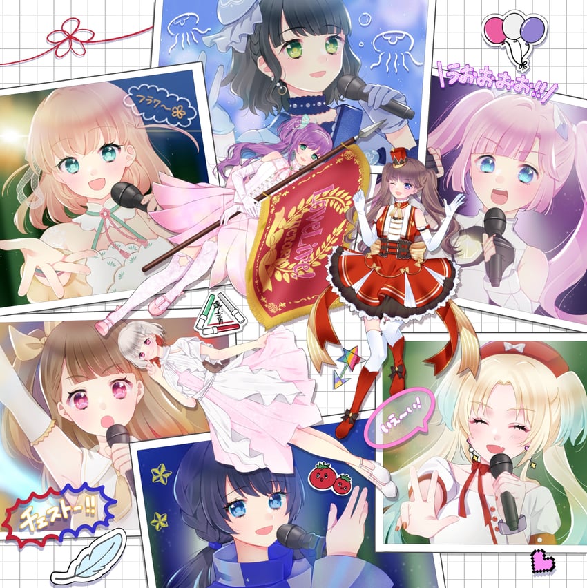 hinoshita kaho, fujishima megumi, otomune kozue, murano sayaka, yugiri tsuzuri, and 4 more (love live! and 1 more) drawn by nitamago_rinko