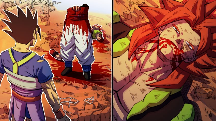 gogeta and cabba (dragon ball and 3 more) drawn by zerooart