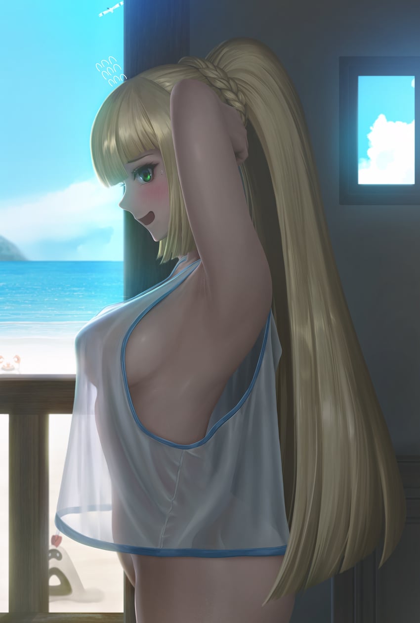 lillie, wingull, krabby, and sandygast (pokemon and 1 more) drawn by limgae