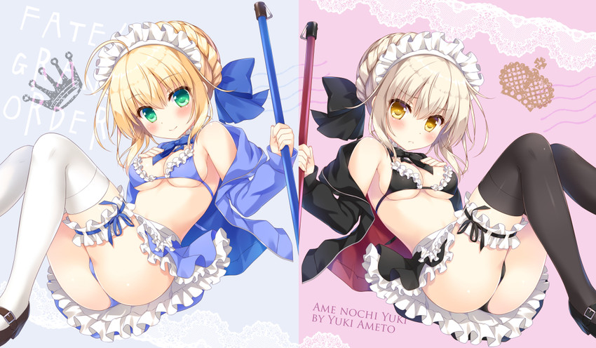 artoria pendragon, saber, and saber alter (fate and 1 more) drawn by ameto_yuki