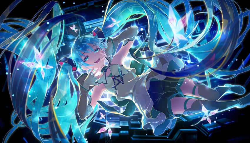 hatsune miku (vocaloid and 1 more) drawn by colorful_palette