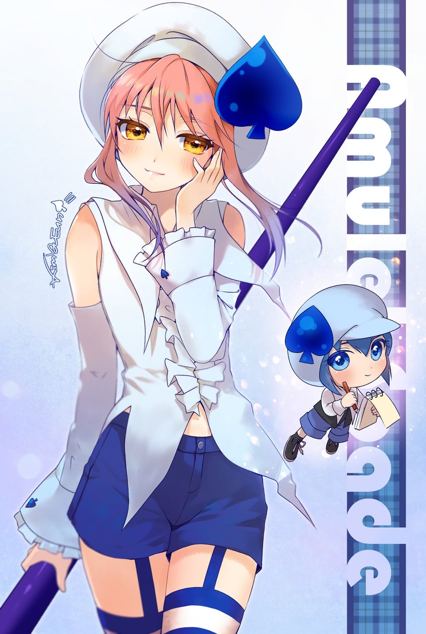 hinamori amu, miki, and amulet spade (shugo chara!) drawn by pita_(ppp)