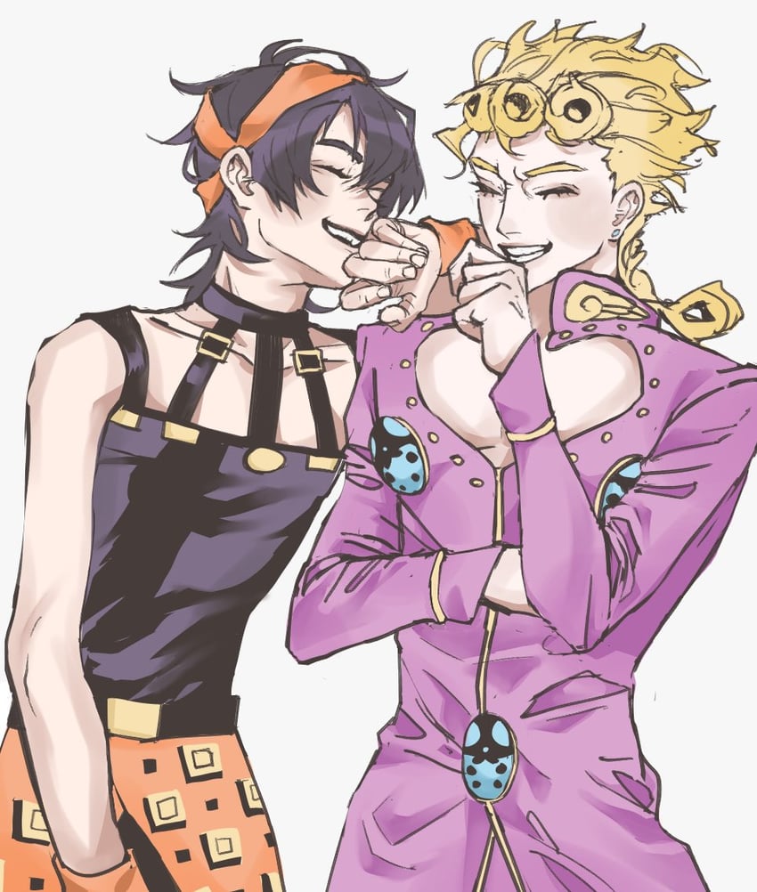giorno giovanna and narancia ghirga (jojo no kimyou na bouken and 1 more) drawn by jojolovetora10