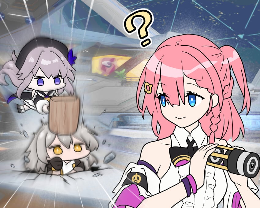 trailblazer, stelle, herta, and asta (honkai and 1 more) drawn by kaho_(amal135)