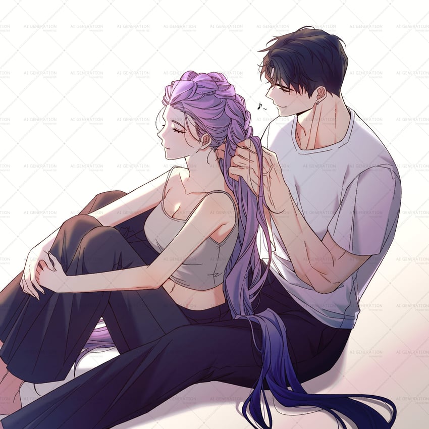 rumi and jinu (kpop demon hunters) drawn by rmflarp_eks
