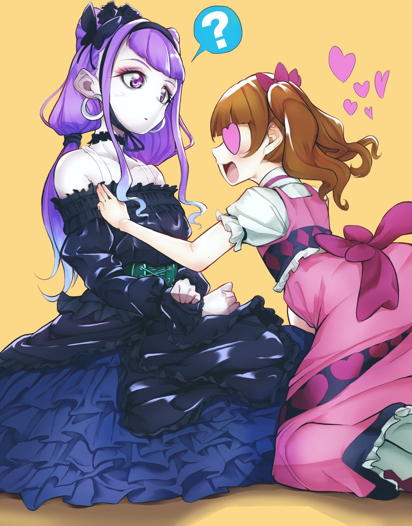 ruru amour and aisaki emiru (precure and 1 more) drawn by rikito1087