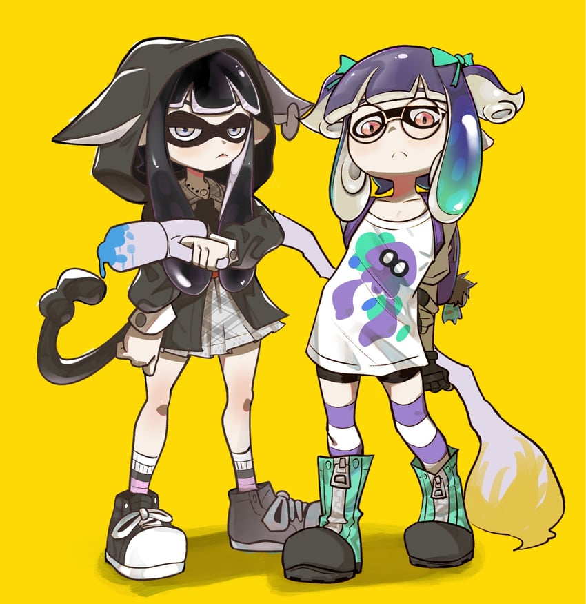sakurane shoka and usui nagi (splatoon and 3 more) drawn by spaghetto087
