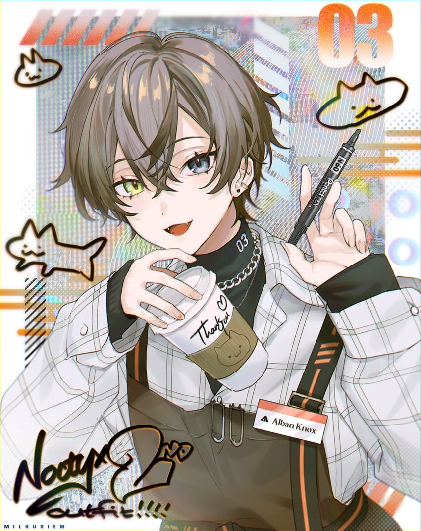 alban knox (nijisanji and 1 more) drawn by milkuriem