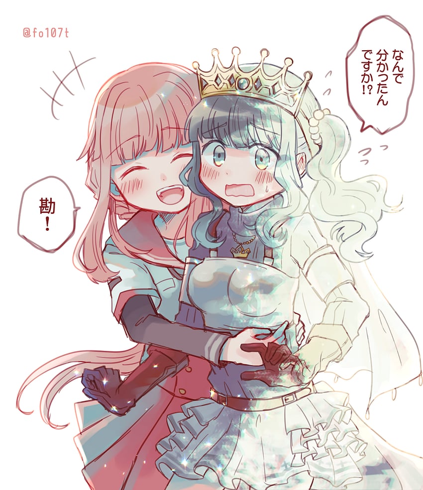 tamaki iroha and futaba sana (mahou shoujo madoka magica and 1 more) drawn by totte