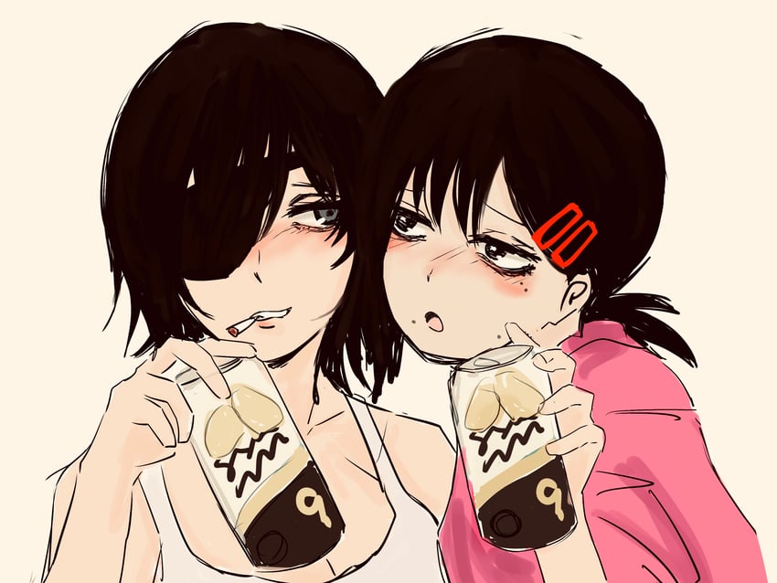 higashiyama kobeni and himeno (chainsaw man) drawn by geromi_(st_3924)