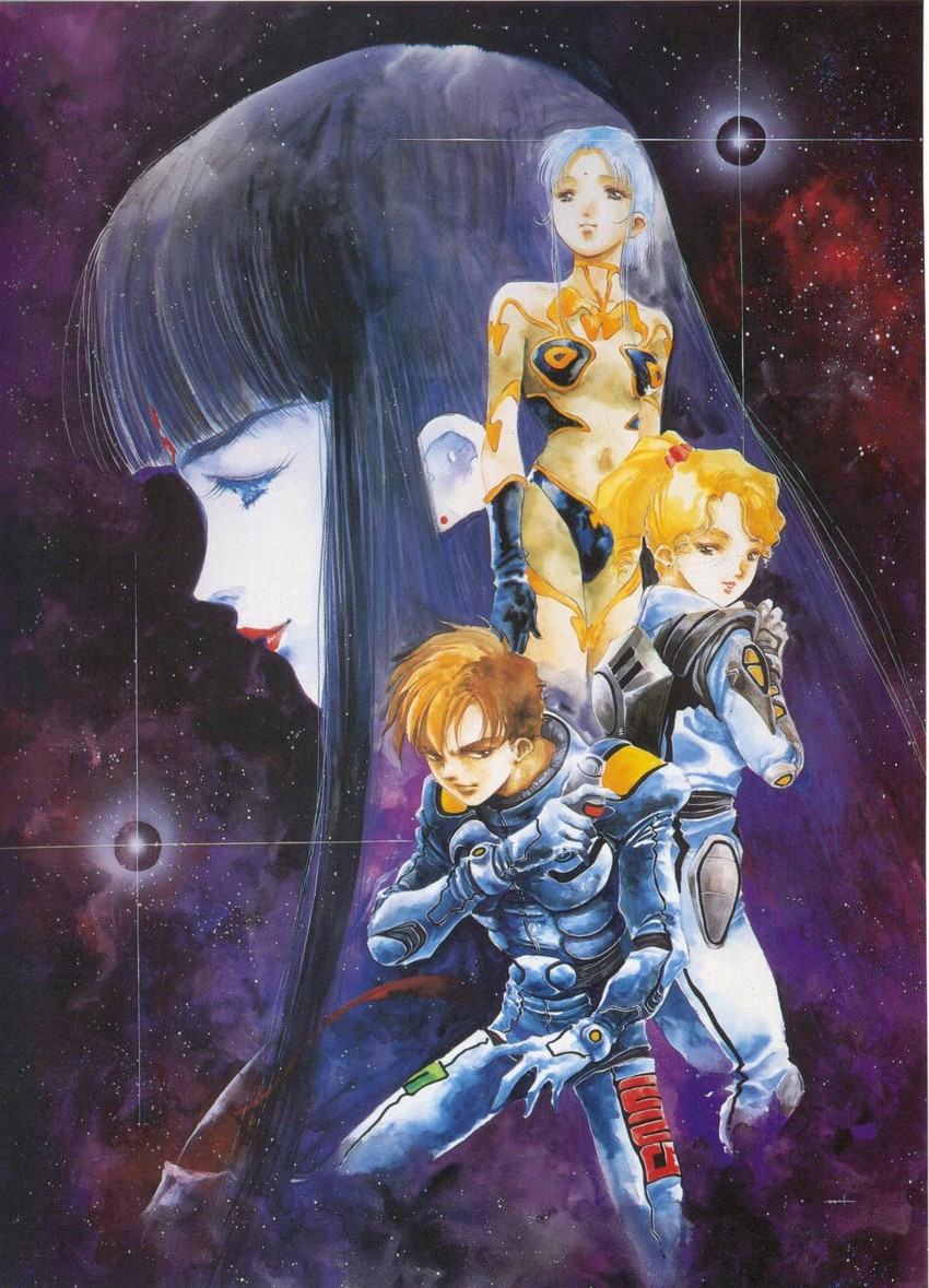 ishtar, mardook, sylvie gena, kanzaki hibiki, and lady elensh (macross and 1 more) drawn by mikimoto_haruhiko
