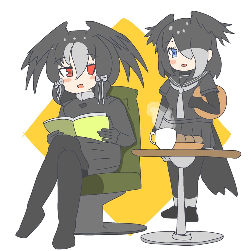 jungle crow and yatagarasu (kemono friends) drawn by unc_inc