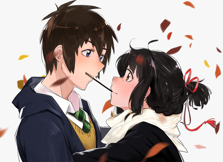 miyamizu mitsuha and tachibana taki (kimi no na wa.) drawn by beijuu