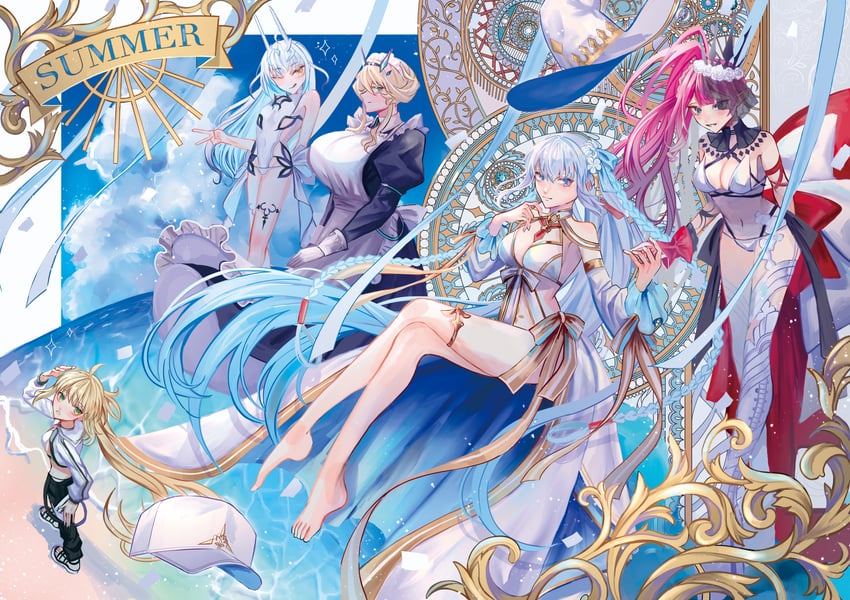 artoria pendragon, baobhan sith, morgan le fay, artoria caster, melusine, and 1 more (fate and 1 more) drawn by ichimichi_111