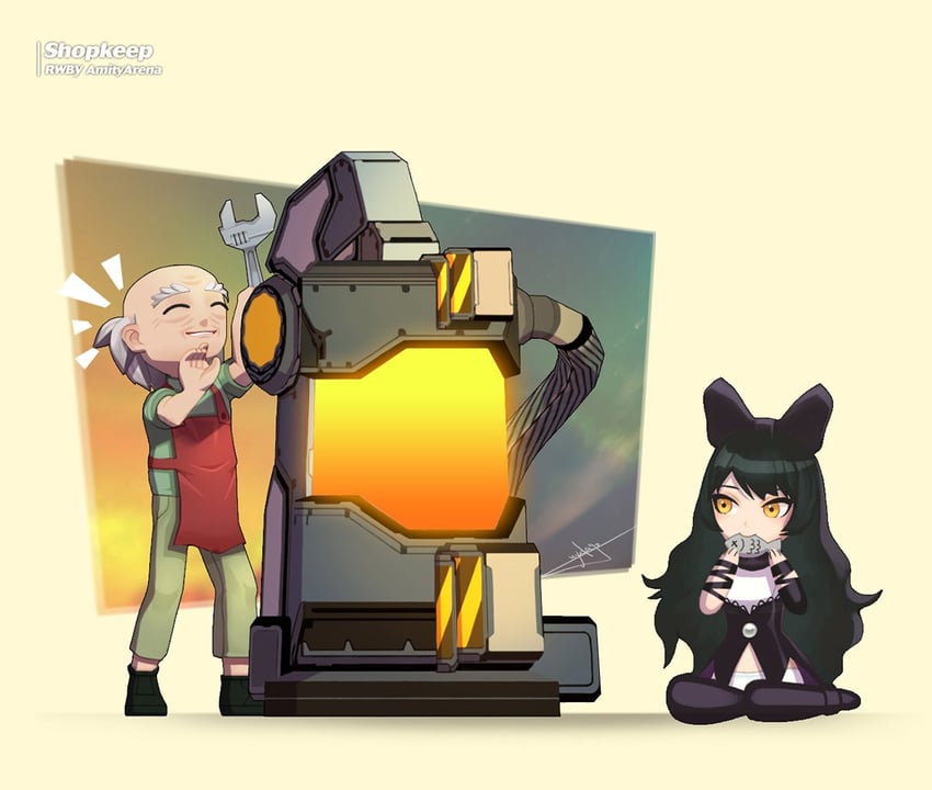blake belladonna and shopkeep (rwby) drawn by uyalago