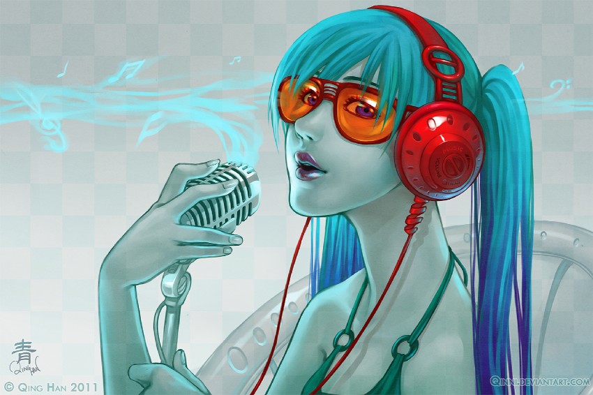 hatsune miku (vocaloid) drawn by qinni