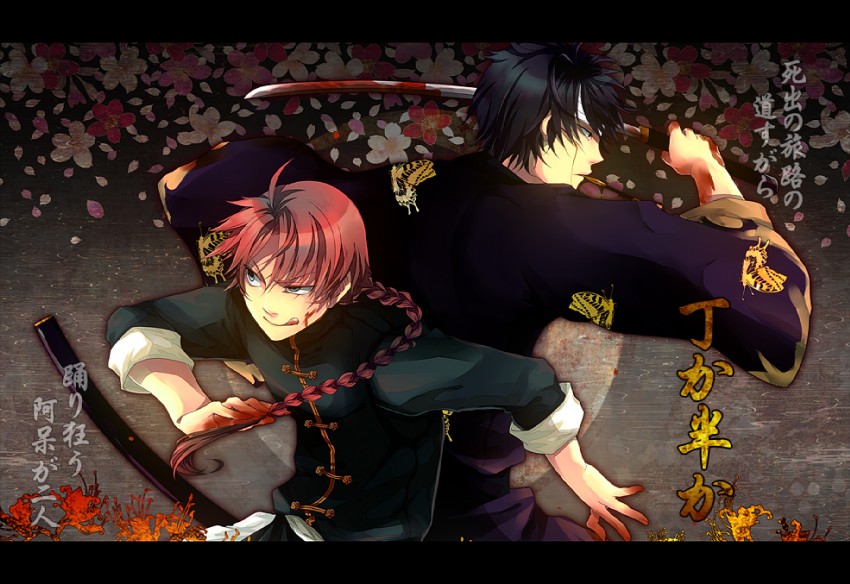 takasugi shinsuke, kamui, and katsura kotarou (gintama) drawn by domco