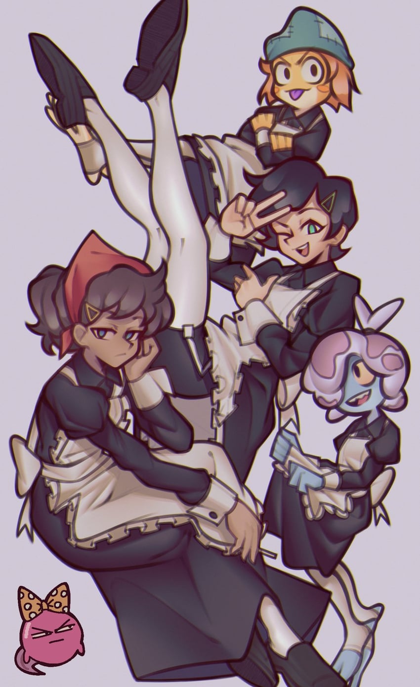 anne boonchuy, marcy wu, polly plantar, maddie flour, and ivy sundew (amphibia) drawn by fujimna