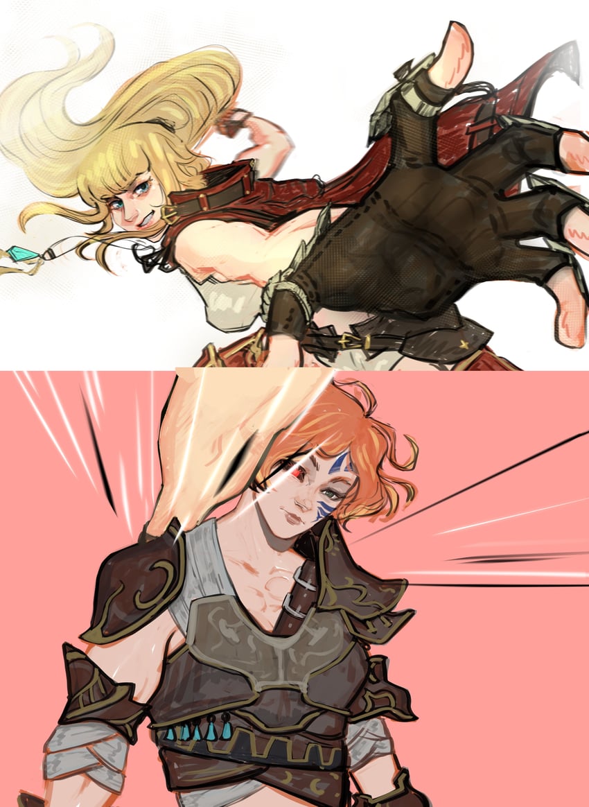 lyse hext and fordola rem lupis (final fantasy and 1 more) drawn by muhash14