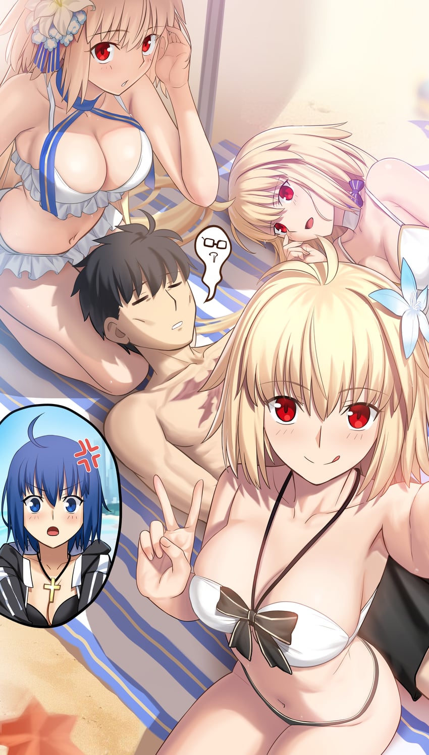 arcueid brunestud, ciel, tohno shiki, archetype earth, and mysterious executor c.i.e.l (fate and 2 more) drawn by besmiled