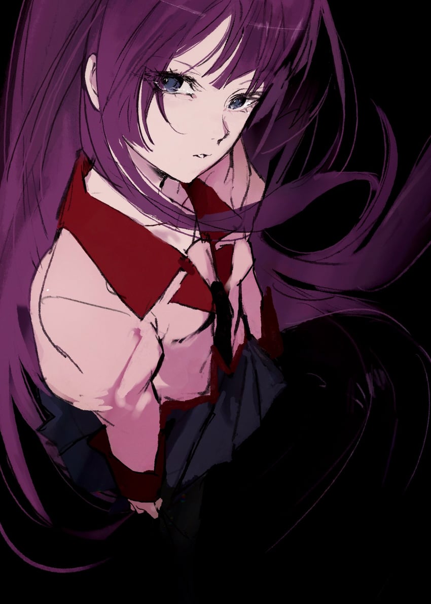 senjougahara hitagi (monogatari and 1 more) drawn by moku_(muooku)